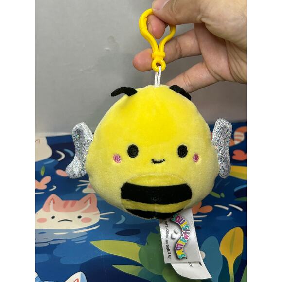 Squishmallows Sunny The Bumble Bee Clip On Keychain Plush Stuffed Toy Doll - Picture 7 of 7